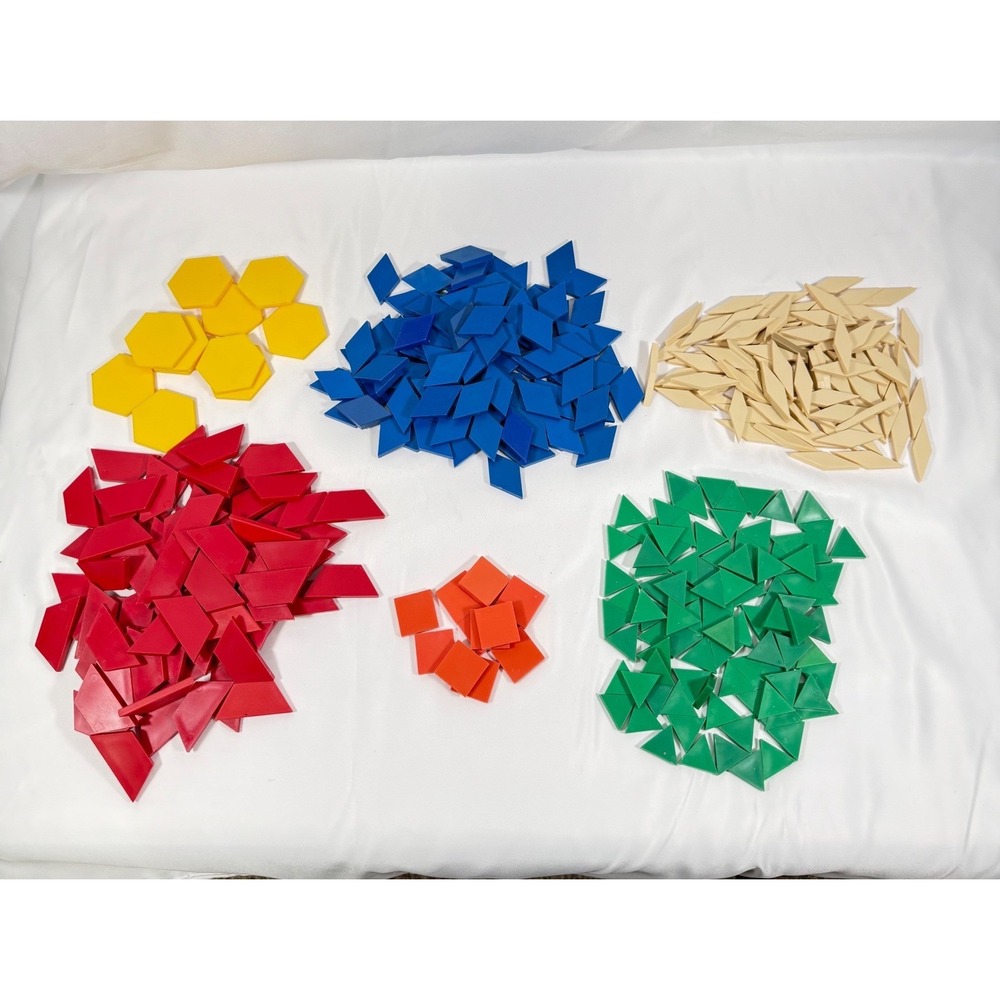 405 Geometric Pattern Blocks Multicolor Shapes Tangram Classroom For Math - Picture 2 of 11
